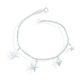 Pulseira De Prata Com 4 Estrelas Diversas 18Cm