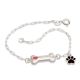 Pulseira De Prata Cartie Com Osso My Dog E Pata Com Resina