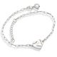 Pulseira De Prata Cartie Coração Martelado 18Cm