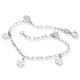 Pulseira De Prata Com 5 Flores Retas 6Mm