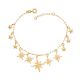 Pulseira Com 6 Estrelas Diamantada 5 Estrelas Lisas