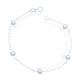 Pulseira De Prata Com 5 Bolas 18Cm