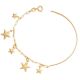 Pulseira Com Bracelete Meia Cana Com 5 Estrelas Diamantadas