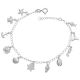 Pulseira De Prata Com 11 Acessórios Do Mar