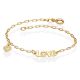 Pulseira Love Com Borda Bolinha Com Coração Trançado 18Cm