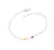 Pulseiras Prata Com 5 Pedras Navete Coloridas