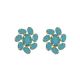 Brinco Flor Com 8 Pedra Leitosa Oval Acrílico