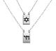 Escapulario prata estrela de davi e símbolo judaico com resina