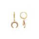 Brinco Argolinha 12Mm Chifre Boho Reticulada Com Resina