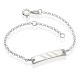 Pulseira Prata Infantil Chapa Com 3 Reticulado