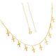 Choker Com Corrente Com Cruz Lisa E Palito Liso 35Cm