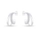 Brinco Prata Meia Argola 2 Fio Liso E Com Zirconia