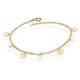 Pulseira Com 3 Zircônias 4 Corações Diamantados Vazados 18Cm