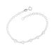 Pulseira Prata Com 5 Coração Cristal  