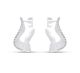 Brinco Prata Meia Argola Organico Com Zirconia