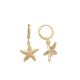 Brinco Argolinha Com Estrela Do Mar Borda Torcida 13Mm