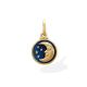 Pingente Lua Estrela 11Mm Resina Azul Bandeira