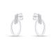 Brinco Prata Oval Com Zirconia
