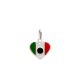 Pingente De Prata Coração 12Mm Bandeira México Com Resina
