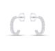 Brinco Prata Meia Argola Com Zirconia