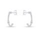 Brinco Prata Meia Argola Com Zirconia