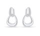 Brinco Prata Argola Gota Dupla Com Zirconia