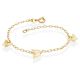 Pulseira Com 3 Borboletas 10X7.5mm Diamantadas 18Cm