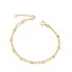 Pulseira Dupla Com Bolinha 3Mm E Alongador 2 Cm