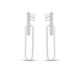Brinco Prata Retangulo Com Zirconia