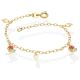 Pulseira Com 3 Folhas E 2 Rosas Com Resina 18Cm