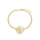 Pulseira Corrente Dupla Com Rosa 20Mm Vazada 18Cm