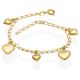 Pulseira Infantil Três Coração Abs E Dois Liso 14Cm